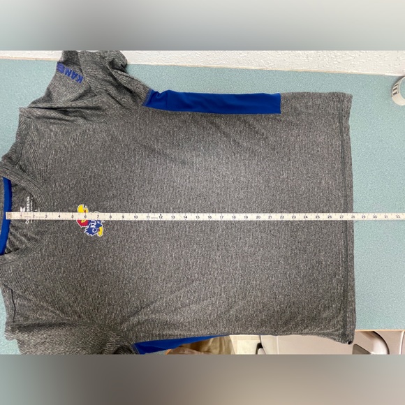 KU Kansas Jayhawk NCAA Athletic Shirt Men’s Large Gray - Picture 5 of 6
